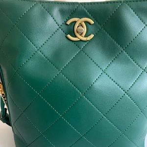 Beautiful green leather bag